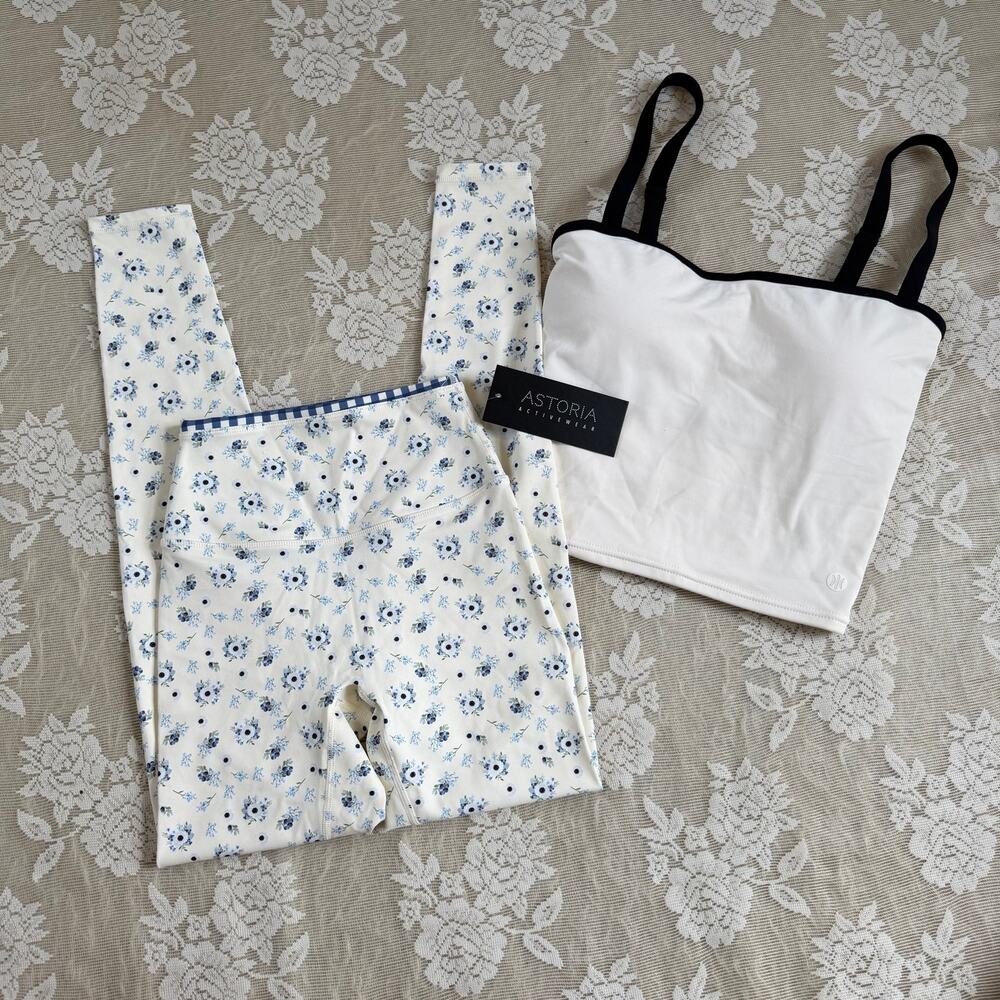 Astoria Activewear Floral Leggings + Tank Set XS/S